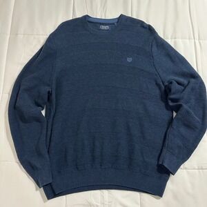 Chaps Mens XXL Blue Crew Neck Long Sleeve Knit Sweater Casual Pullover
